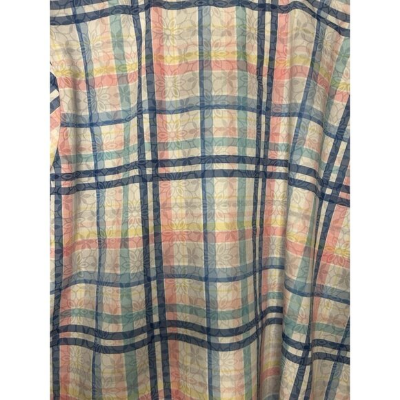 Alfred Dunner Button Up Shirt Size 22W Plaid Floral Short Sleeve Multicolor - Picture 5 of 7